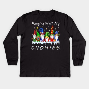 Hanging With My Gnomies Christmas Kids Long Sleeve T-Shirt